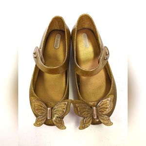 Mini Melissa gold butterfly Mary Janes